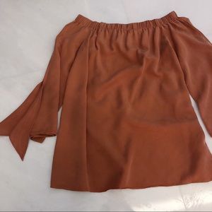Brown off the shoulder top